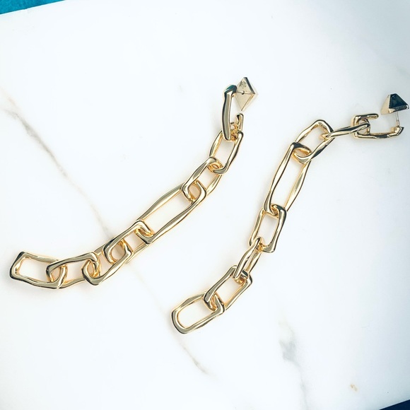 Alexis Bittar Long Chain Link Post Earrings Gold - Picture 15 of 16